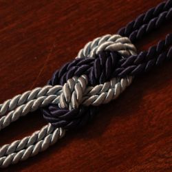 Bracelet MEIKA marine, nœud et cordage satin