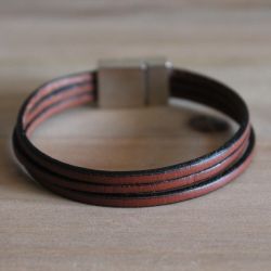 Bracelet NERULI Brun Homme, cordons de cuir